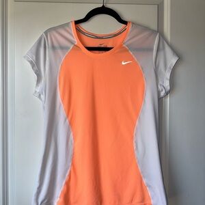 Nike Women's Short Sleeve Top - Orange and White